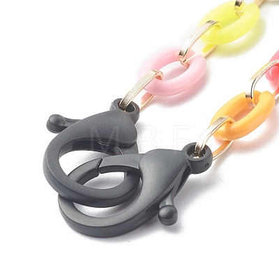 Acrylic Aluminium Cable Chain Necklaces NJEW-JN03627-1