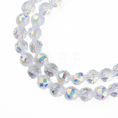 Electroplate Transparent Glass Beads Strands X-EGLA-N002-34A-C03-1