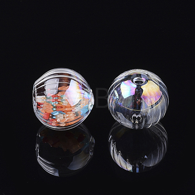 Handmade Blown Glass Globe Beads BLOW-T001-02A-AB-1