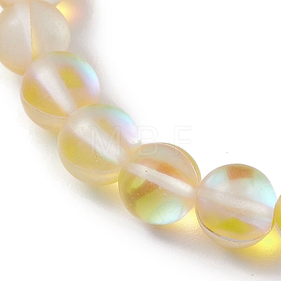 8mm Round Dyed Synthetic Moonstone Beaded Stretch Bracelets BJEW-JB10308-04-1