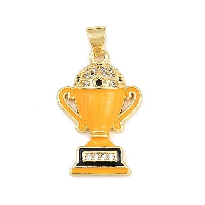 Brass Micro Pave Clear Cubic Zirconia Pendants CU-CBA765C-04C-G-1