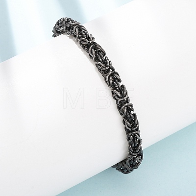 304 Stainless Steel Byzantine Chains Bracelets for Women Men BJEW-C148-05AS-02-1