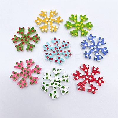 Christmas Snowflake Wooden Buttons XMAS-PW0001-225-1