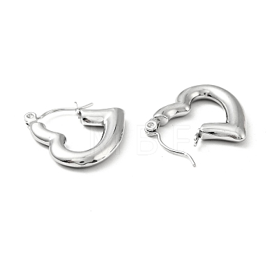 304 Stainless Steel Heart Hoop Earrings for Women EJEW-A076-05P-1