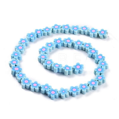 Handmade Flower Polymer Clay Beads Strands CLAY-M003-07J-1