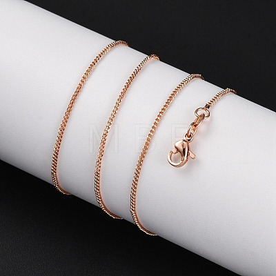 1mm Rack Plating Brass Twisted Chain Necklaces for Women Men MAK-L044-31RG-1