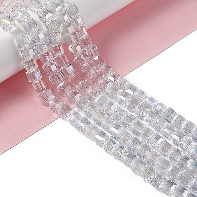 Electroplate Glass Beads Strands LS-EGLA-D018-8x8mm-01-1