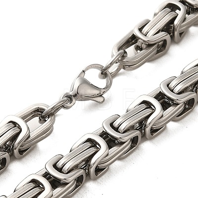 202 Stainless Steel Byzantine Chains Necklaces & Bracelets Jewelry Sets for Unisex STAS-A100-21P-1