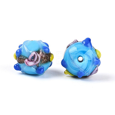 Handmade Gold Sand Lampwork Beads LAMP-N038-02B-1