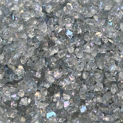 Transparent Electroplate Crushed Glass Craft GLAA-F123-06-1