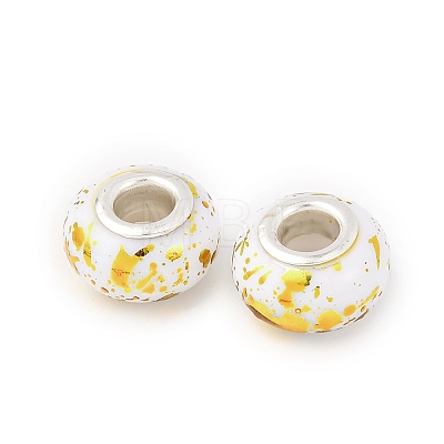 Opaque Resin Rondelle European Beads RESI-Z046-01A-1