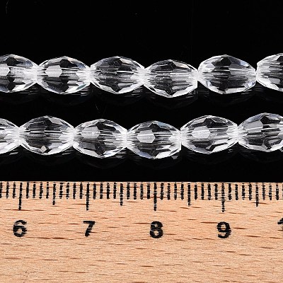 Transparent Glass Beads Strands EGLA-A037-T6x8mm-D01-1