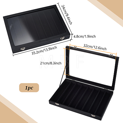 8 Grids PU Leather Jewelry Watch Band Organizer Display Boxes CON-WH0107-80-1