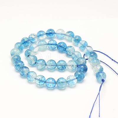 Dyed Round Natural Crackle Quartz Beads Strands G-K084-4mm-03A-1