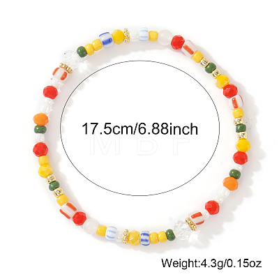 3Pcs 3 Styles Bohemian Handmade Lampwork & Glass Evil Eye Beaded Stretch Bracelet Sets JV1466-1