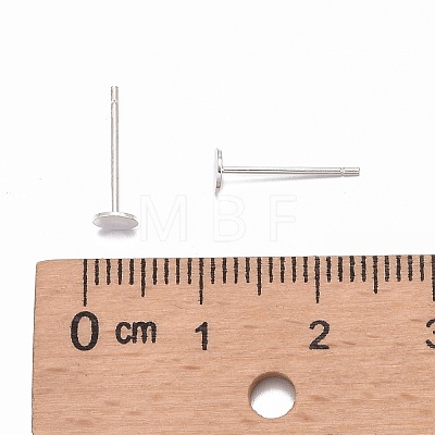 925 Sterling Silver Flat Pad  Stud Earring Findings STER-K167-045C-S-1