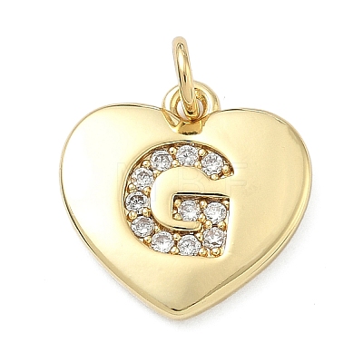 Brass Micro Pave Clear Cubic Zirconia Pendants KK-D229-01G-07-1