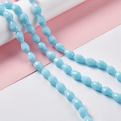 Faceted Glass Beads Strands GLAA-E037-01G-1