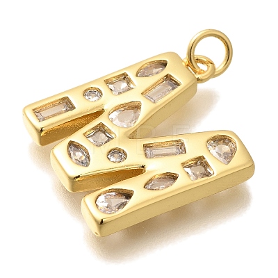 Brass Micro Pave Clear Cubic Zirconia Pendants KK-G521-01G-M-1