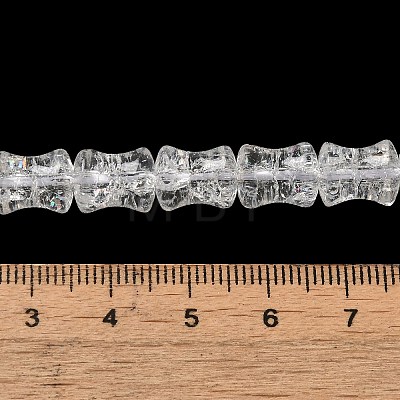 Transparent Crackle Glass Beads Strands GLAA-D025-01K-1