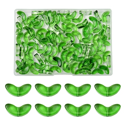 200Pcs Spray Painted Transparent Glass Beads GLAA-FS0002-54B-1