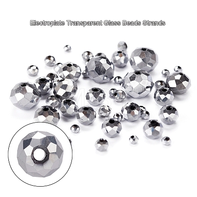 710Pcs Electroplate Transparent Glass Beads Strands DIY-YW0003-07-1