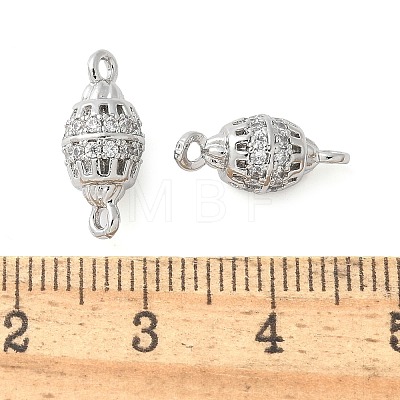 Brass Micro Pave Cubic Zirconia Connector Charms KK-U056-25P-1