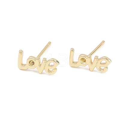 Brass Stud Earrings EJEW-P346-02A-G-1