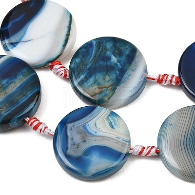 Natural Banded Agate Coin Beads Strands GG-CBAE0EB-06D-1