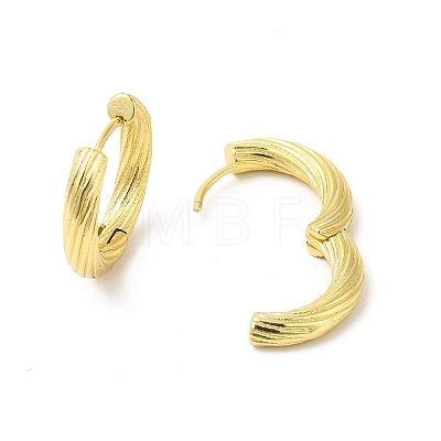 Rack Plating Brass Hinged Textured Hoop Earrings for Women EJEW-E270-21G-1