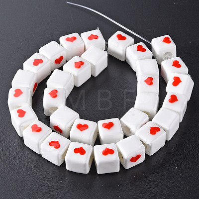 Handmade Porcelain Ceramic Beads Strands PORC-Q265-004-1