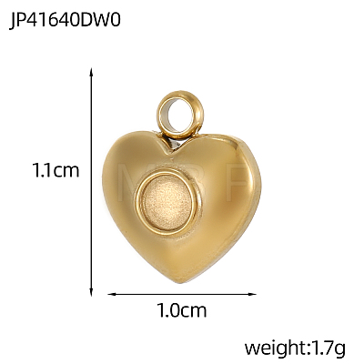 304 Stainless Steel Pendant Cabochon Settings STAS-OY009-10G-1