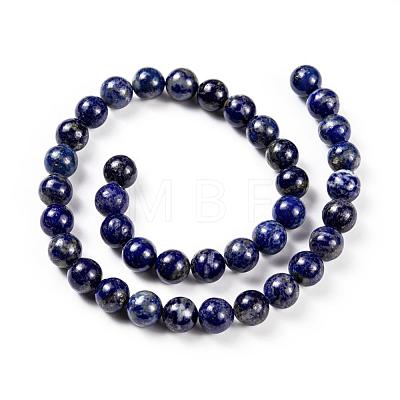 Natural Lapis Lazuli Round Beads Strands G-I181-09-10mm-1