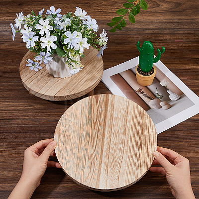 Round Wood Display Riser Stands for Jewelry AJEW-WH0410-235-1