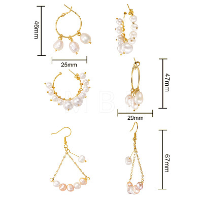 304 Stainless Steel Dangle Earrings & Brass Hoop Earrings & Brass Stud Earrings EJEW-SZ0001-03G-1