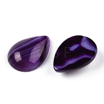 Natural Banded Agate/Striped Agate Cabochons G-T122-23H-1