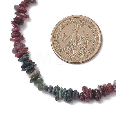 Natural Multicolor Tourmaline Chip Beaded Necklaces NJEW-JN05802-1