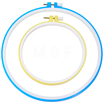 2Pcs 2 Colors Embroidery Hoops DIY-GF0014-40-1
