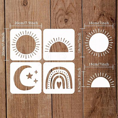 4Pcs 4 Styles PET Hollow Out Drawing Painting Stencils Sets DIY-WH0383-0081-1