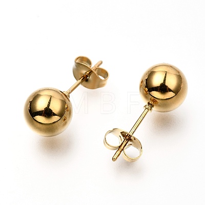 304 Stainless Steel Ball Stud Earrings EJEW-C501-10E-1