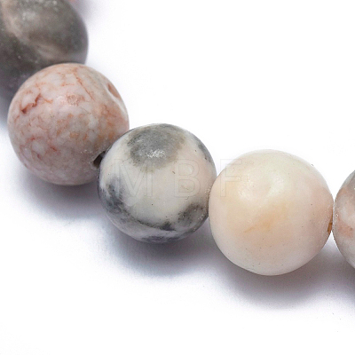 Natural Zebra Jasper Bead Stretch Bracelets BJEW-K212-A-035-1