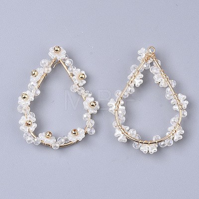 ABS Plastic Imitation Pearl Pendants FIND-S306-16E-1