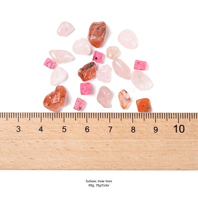 60G 4 Style Natural & Synthetic Mixed Gemstone Chip Beads G-FS0001-42-1
