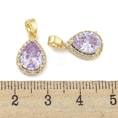 Brass with Cubic Zirconia Charms KK-Q820-10G-1