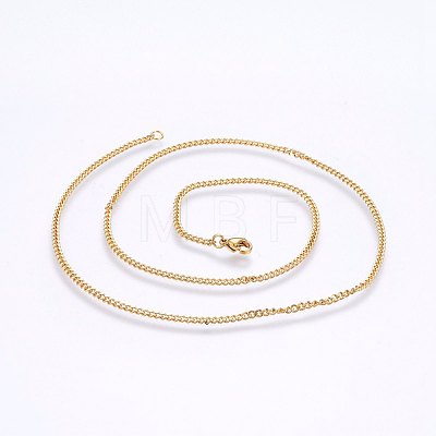 304 Stainless Steel Curb Chain Necklaces MAK-L015-32I-1