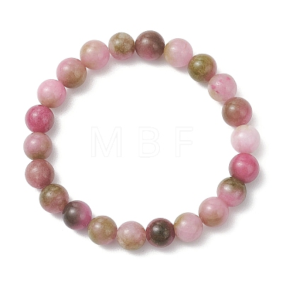 2Pcs Natural Dyed White Jade Beads Stretch Bracelet for Women BJEW-JB13165-1