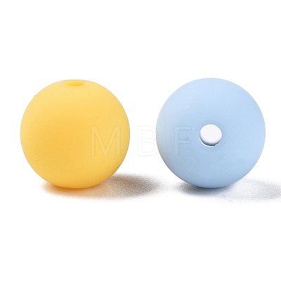 Rubberized Style Imitated Silicone Acrylic Beads MACR-T048-01C-11-1