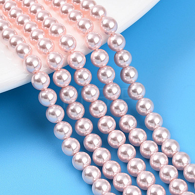 Baking Painted Pearlized Glass Pearl Bead Strands HY-N002-5mm-A10-1