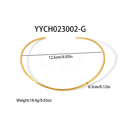 Simple Stainless Steel Round Cuff Choker Necklaces Fashion Jewelry for Women RC6869-3-1