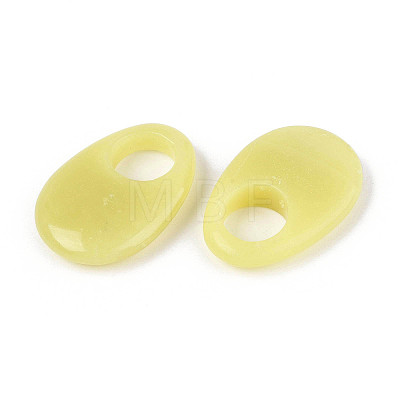 Natural Lemon Jade Large Hole Pendants G-N348-06B-04-1